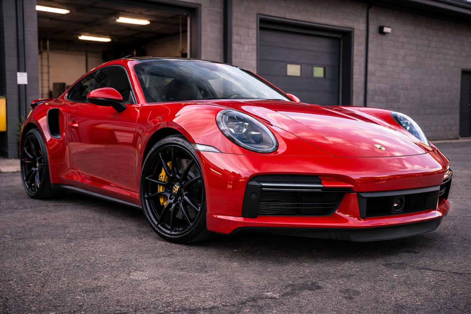 Ceramic coating application on vehicle at American Fusion Wheels Kansas City